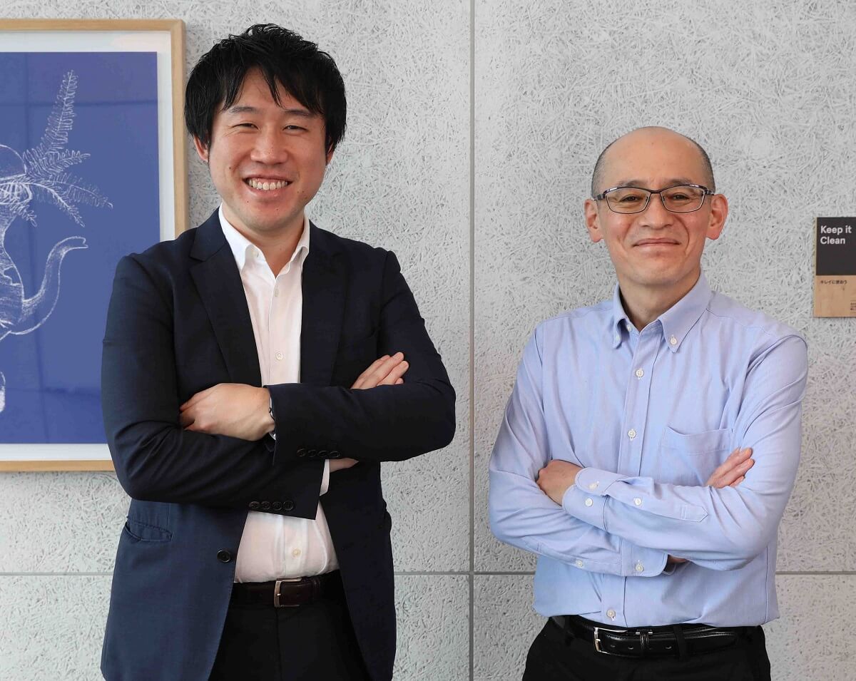 技術・知財情報の可能性について語るアスタミューゼ永井社長（左）と源氏